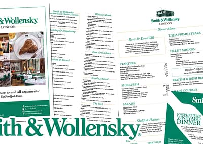 Smith and Wollensky Adverts and Menus